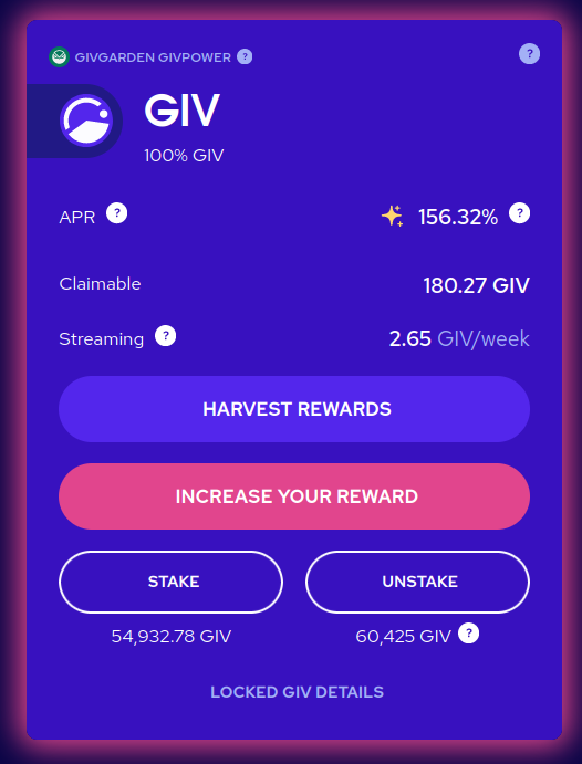 givpower staking card